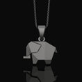 Load image into Gallery viewer, Origami Elephant Geometric Charm Necklace - Elegant Silver Pendant, Artistic Safari Wildlife Jewelry, Nature-Inspired Chic Accessory
