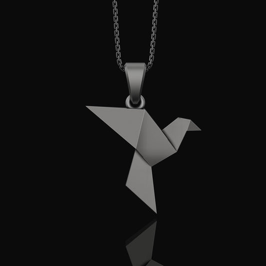 Origami Sparrow Necklace - Chic Silver Women's Charm, Elegant Bird Lover Pendant, Artistic Nature-Inspired Feminine Gift