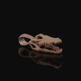Load image into Gallery viewer, Silver Crocodile Head Skull Necklace - Gothic Lizard Pendant, Menacing Reptile Charm, Dark Style Exotic Predator Gift
