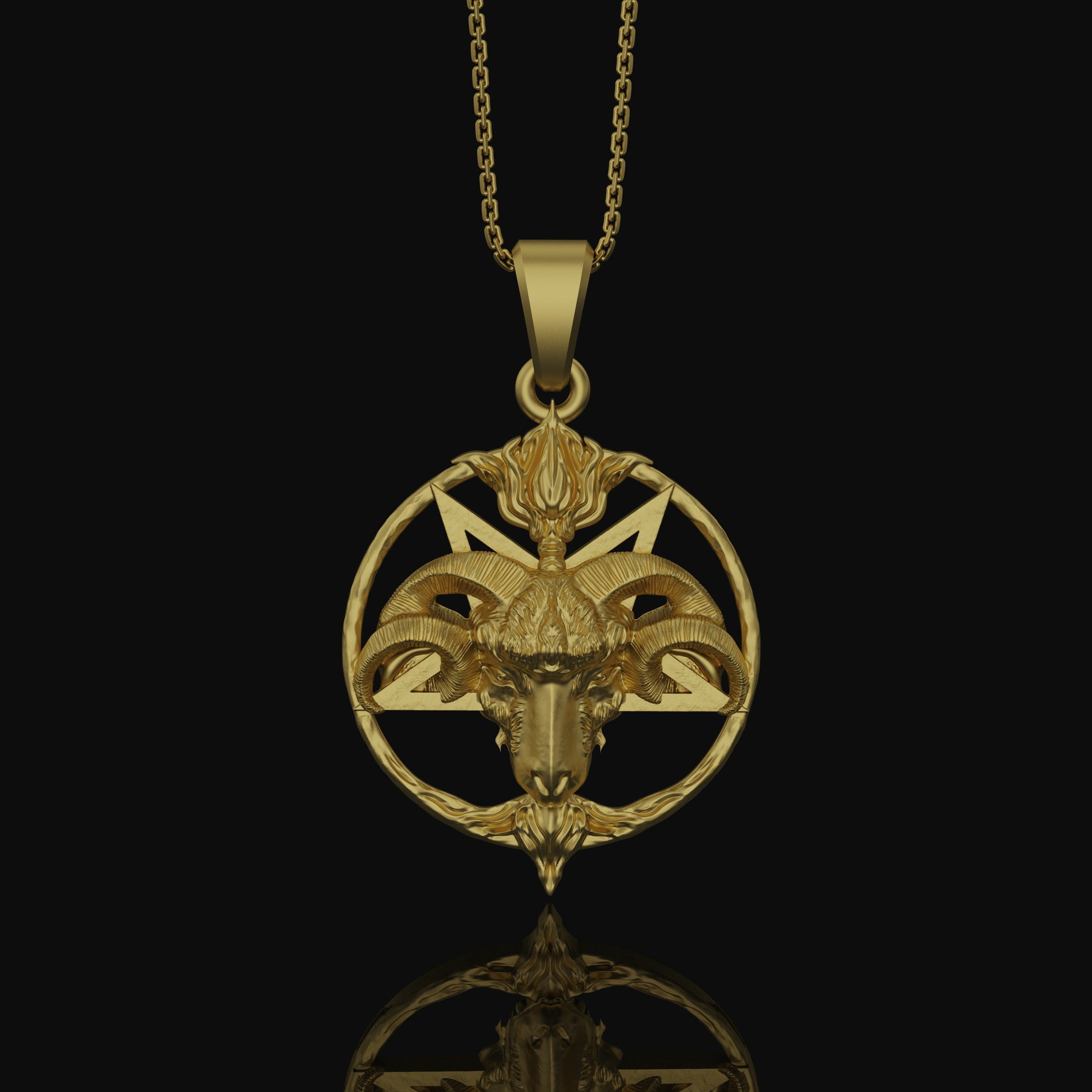 Baphomet Charm Gothic Satanism Pendant Necklace - Dark Esoteric Occult Amulet, Mystic Witchcraft Jewelry for Rituals