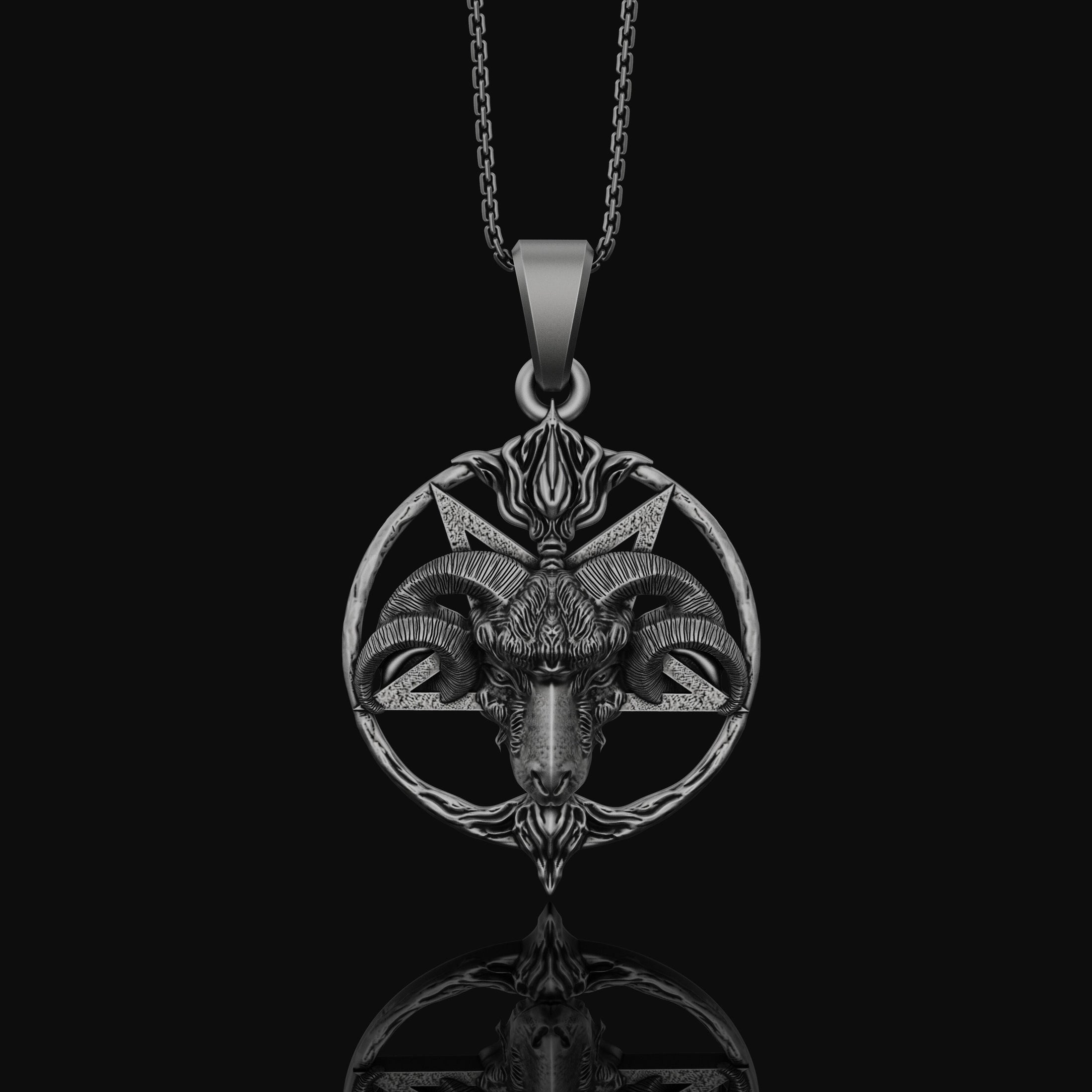 Baphomet Charm Gothic Satanism Pendant Necklace - Dark Esoteric Occult Amulet, Mystic Witchcraft Jewelry for Rituals