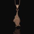 Load image into Gallery viewer, Silver Hanging Bat Necklace - Elegant Gothic Bat Pendant, Spooky Nocturnal Creature Charm, Vampire Inspired Dark Style Jewelry
