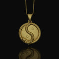 Bild in Galerie-Betrachter laden, Silver Jade Dragon Yin Yang Pendant - Oriental Harmony Balance, Mystic Taoist Necklace, Spiritual Zen Dragon Eastern Jewelry
