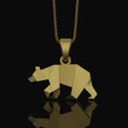 Load image into Gallery viewer, Silver Origami Bear Pendant Charm - Elegant Folded Bear Necklace, Unique Geometric Wildlife Jewelry, Artistic Nature Inspired
