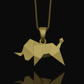 Origami Bull Pendant - Silver Cowboy Necklace, Elegant Folded Bullfighter Charm, Modern Western Rodeo Style Jewelry