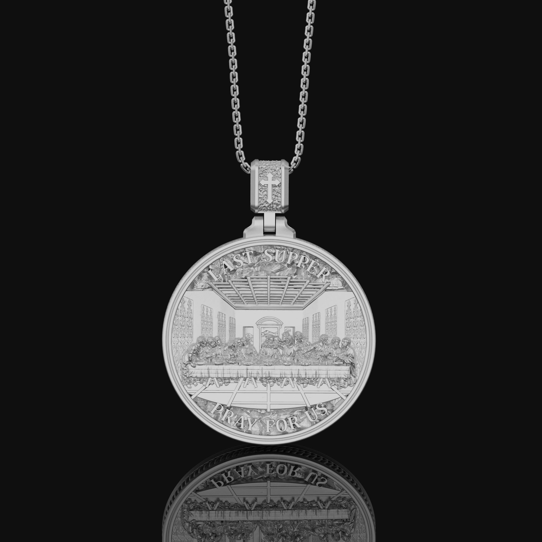 Last Supper Medallion - Sacred Biblical Pendant, Religious Christian Medal, Holy Supper Charm, Spiritual Faithful Jewelry