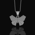 Load image into Gallery viewer, Silver Origami Butterfly Necklace - Elegant Folded Charm, Artistic Nature Jewelry, Perfect Delicate Gift for Her, Chic Feminine Pendant
