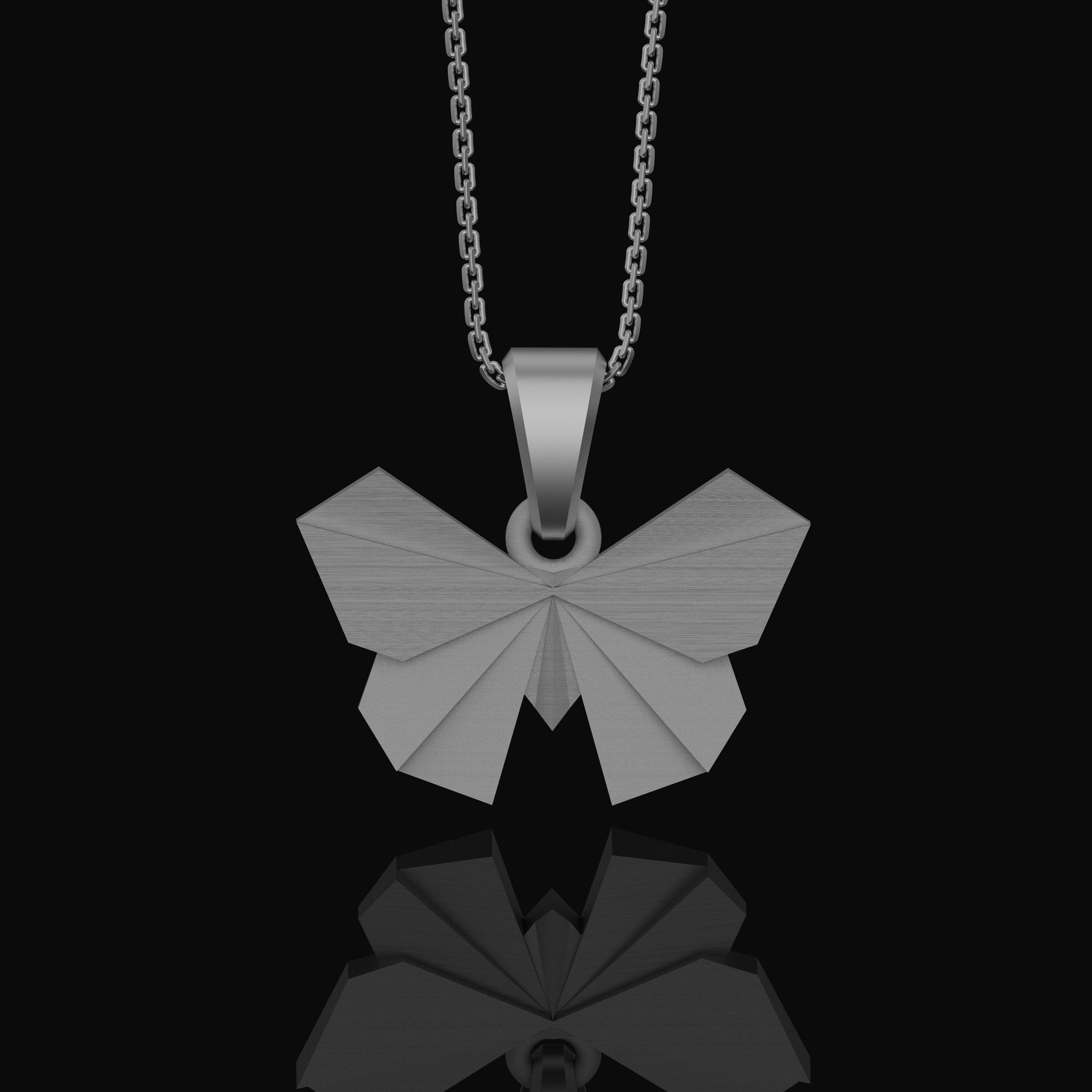 Silver Origami Butterfly Necklace - Elegant Folded Charm, Artistic Nature Jewelry, Perfect Delicate Gift for Her, Chic Feminine Pendant