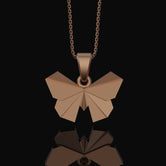 Silver Origami Butterfly Necklace - Elegant Folded Charm, Artistic Nature Jewelry, Perfect Delicate Gift for Her, Chic Feminine Pendant