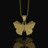 Silver Origami Butterfly Necklace - Elegant Folded Charm, Artistic Nature Jewelry, Perfect Delicate Gift for Her, Chic Feminine Pendant