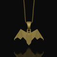Load image into Gallery viewer, Silver Origami Bat Necklace - Unique Gothic Nocturnal Pendant, Elegant Folded Bat Charm, Perfect Dark Style Gift for Him
