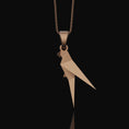 Load image into Gallery viewer, Origami Parrot Necklace - Silver Pendant, Artistic Tropical Bird Charm, Elegant Nature Inspired Gift for Men and Women
