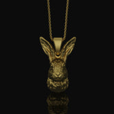 Silver Rabbit Head Necklace - Elegant Bunny Pendant, Whimsical Woodland Animal Charm, Cute and Nature-Inspired Rabbit Jewelry