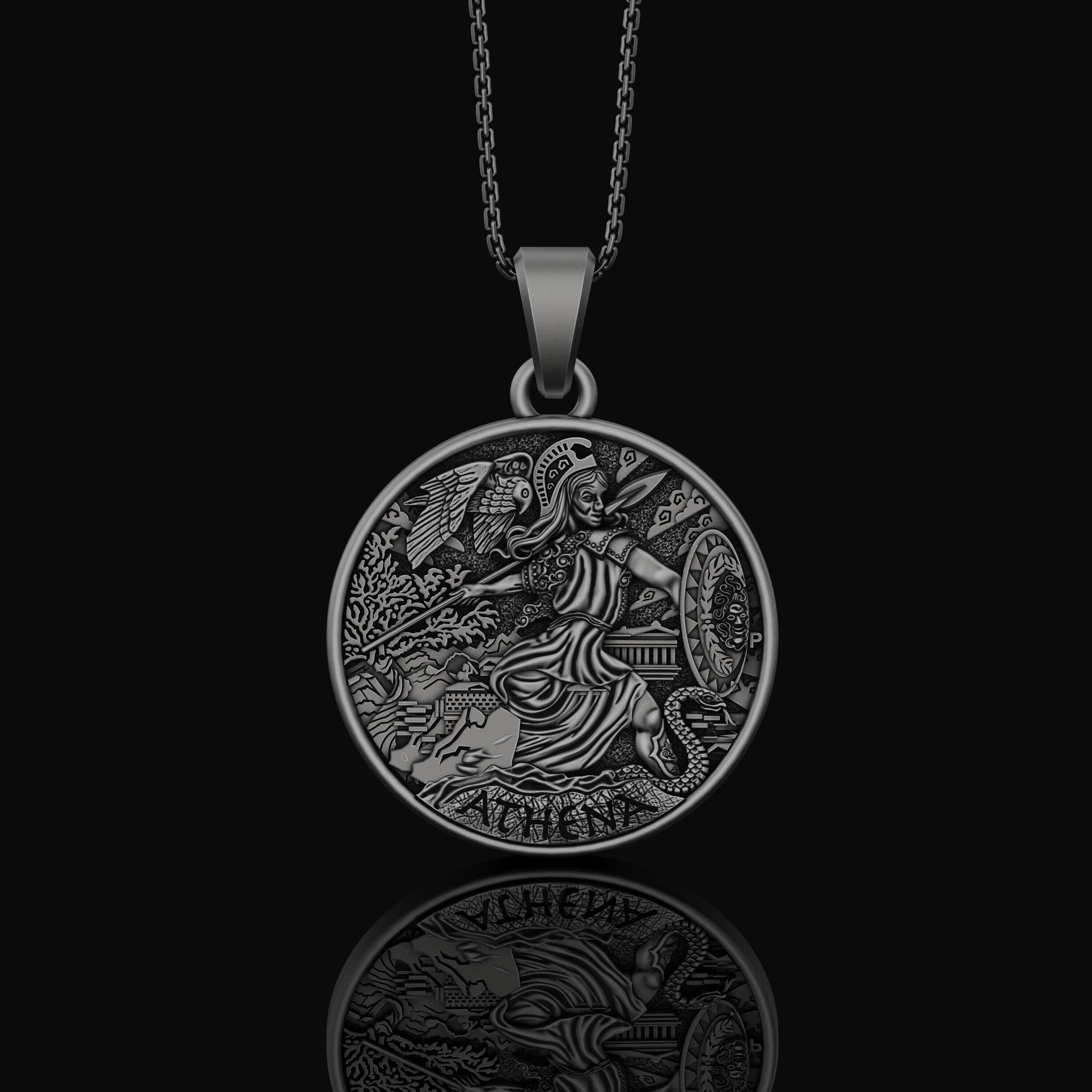 Ancient Greek Athena Pendant - Mythology Goddess Charm, Wisdom and Warrior Symbol, Hellenic Olympian Jewelry for Classical Elegance