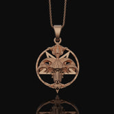 Baphomet Charm Gothic Satanism Pendant Necklace - Dark Esoteric Occult Amulet, Mystic Witchcraft Jewelry for Rituals