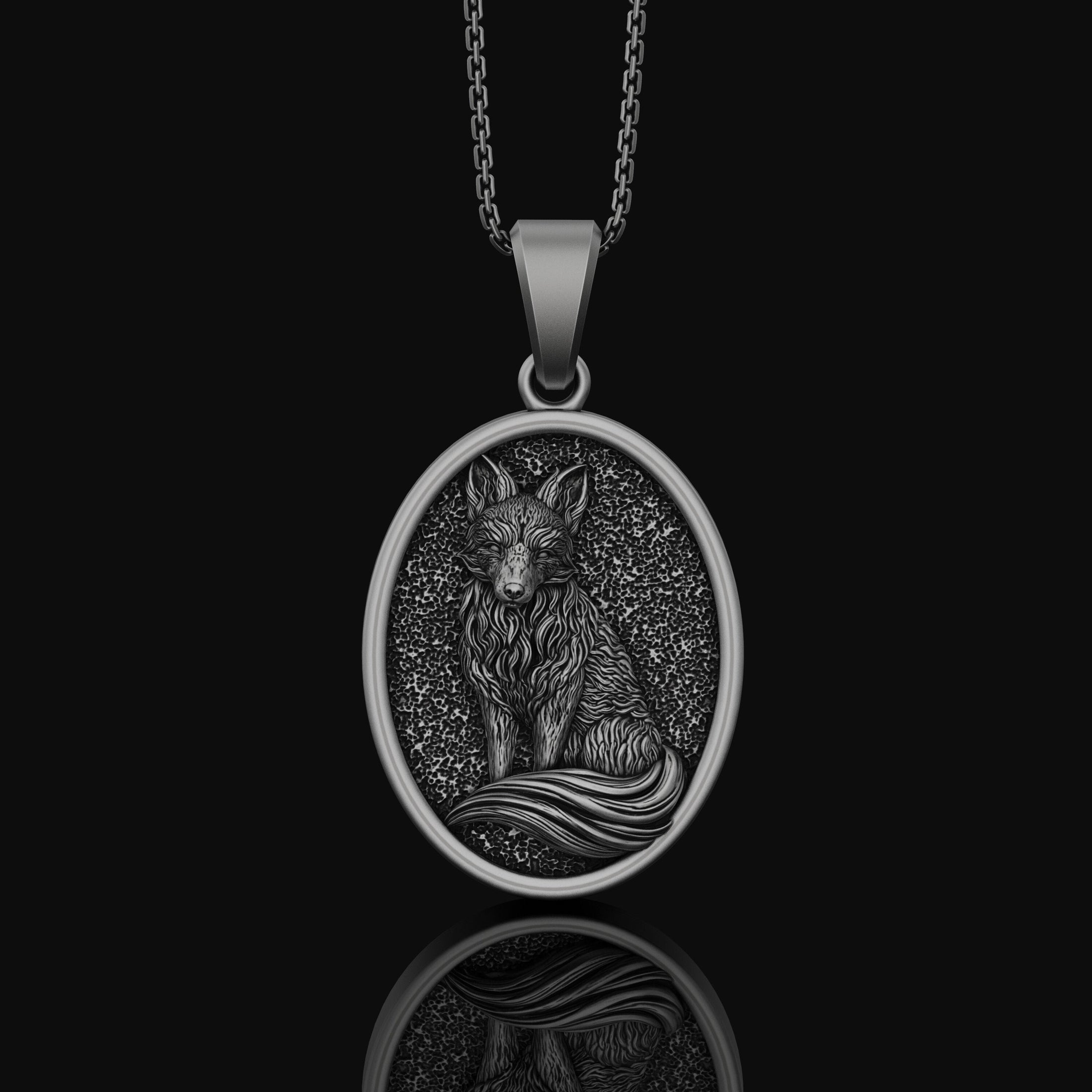 Personalized Fox Gift Pendant - Custom Engraved Fox Charm, Unique Wildlife Necklace, Tailored Nature-Inspired Animal Jewelry