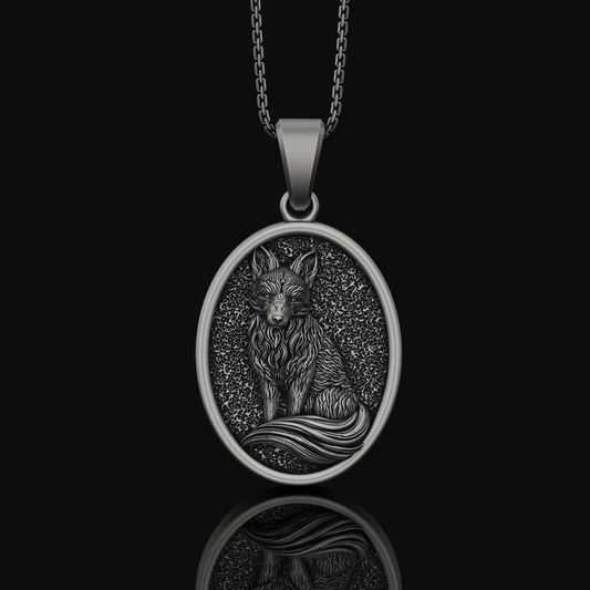 Personalized Fox Gift Pendant - Custom Engraved Fox Charm, Unique Wildlife Necklace, Tailored Nature-Inspired Animal Jewelry