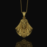 Silver Tutankhamun Pendant - Ancient Egyptian Pharaoh Necklace, Historical Jewelry Gift, Cultural Accessory