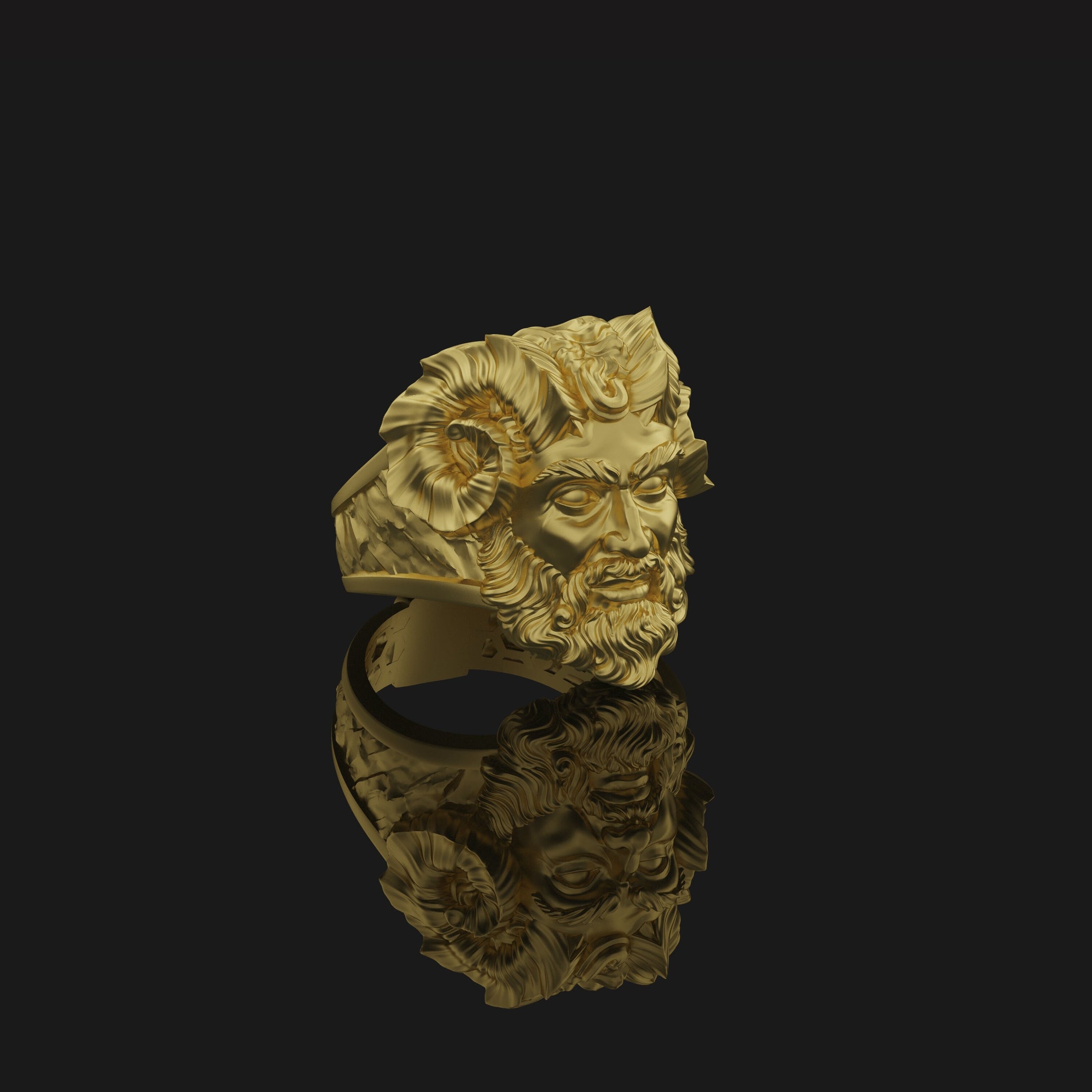 Czernobog Ring - Slavic God of Darkness Jewelry, Mythological Symbol, Unique Pagan Gift, Chernobog Jewelry Gold Finish
