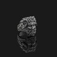 Bild in Galerie-Betrachter laden, Czernobog Ring - Slavic God of Darkness Jewelry, Mythological Symbol, Unique Pagan Gift, Chernobog Jewelry Oxidized Finish
