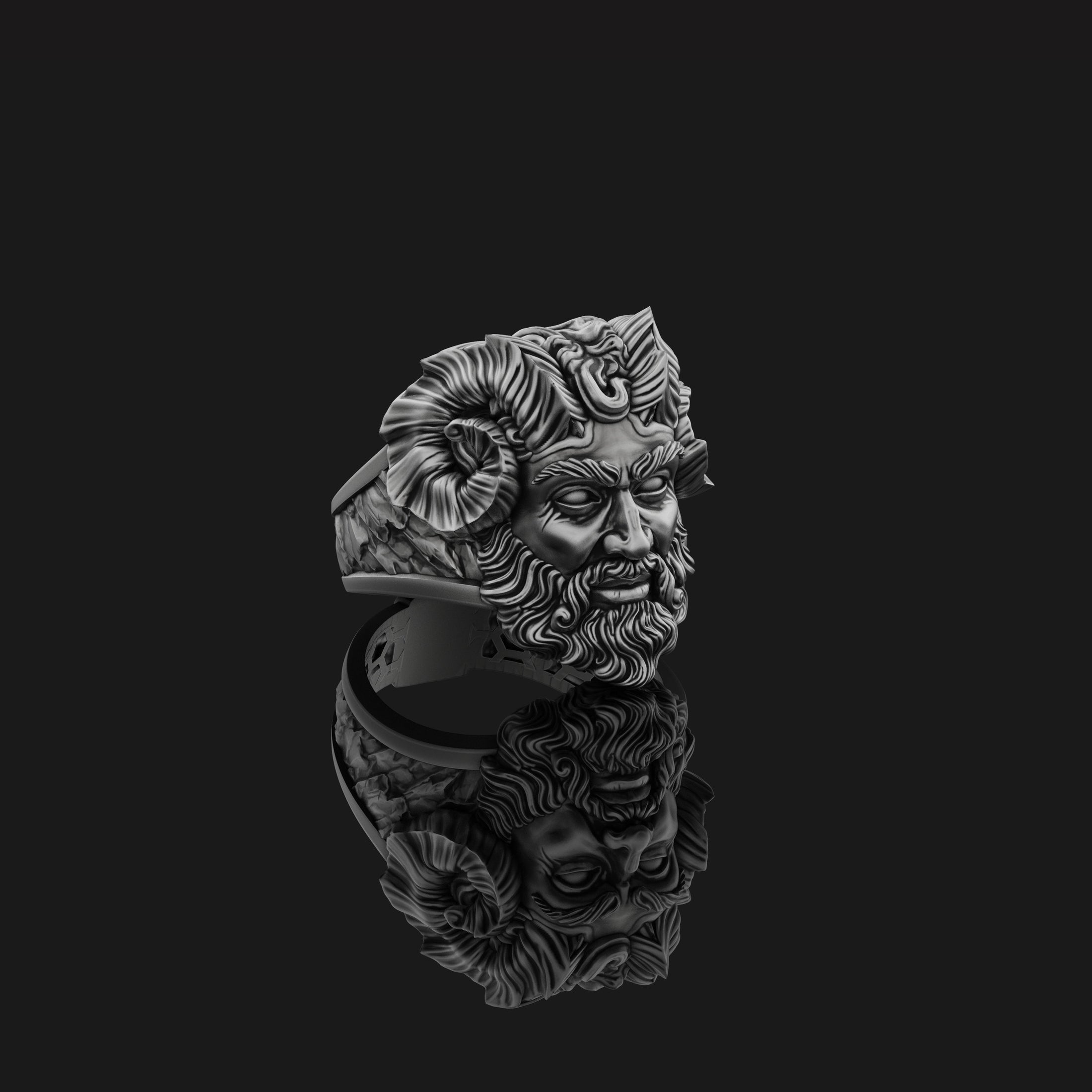 Czernobog Ring - Slavic God of Darkness Jewelry, Mythological Symbol, Unique Pagan Gift, Chernobog Jewelry Oxidized Finish