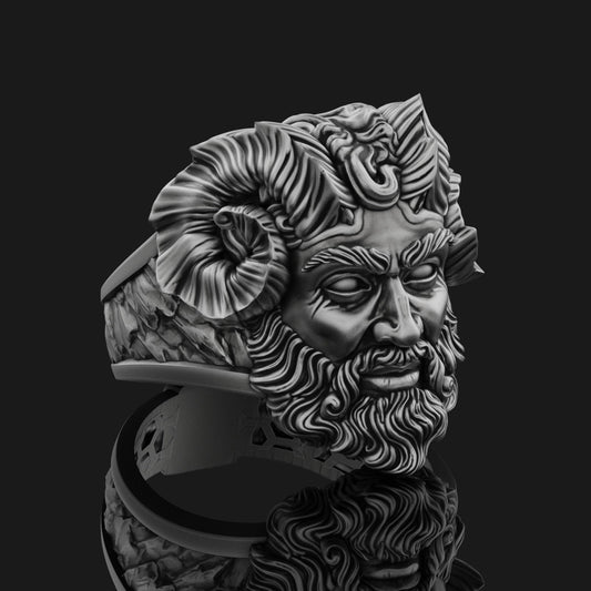 Czernobog Ring - Slavic God of Darkness Jewelry, Mythological Symbol, Unique Pagan Gift, Chernobog Jewelry Oxidized Finish