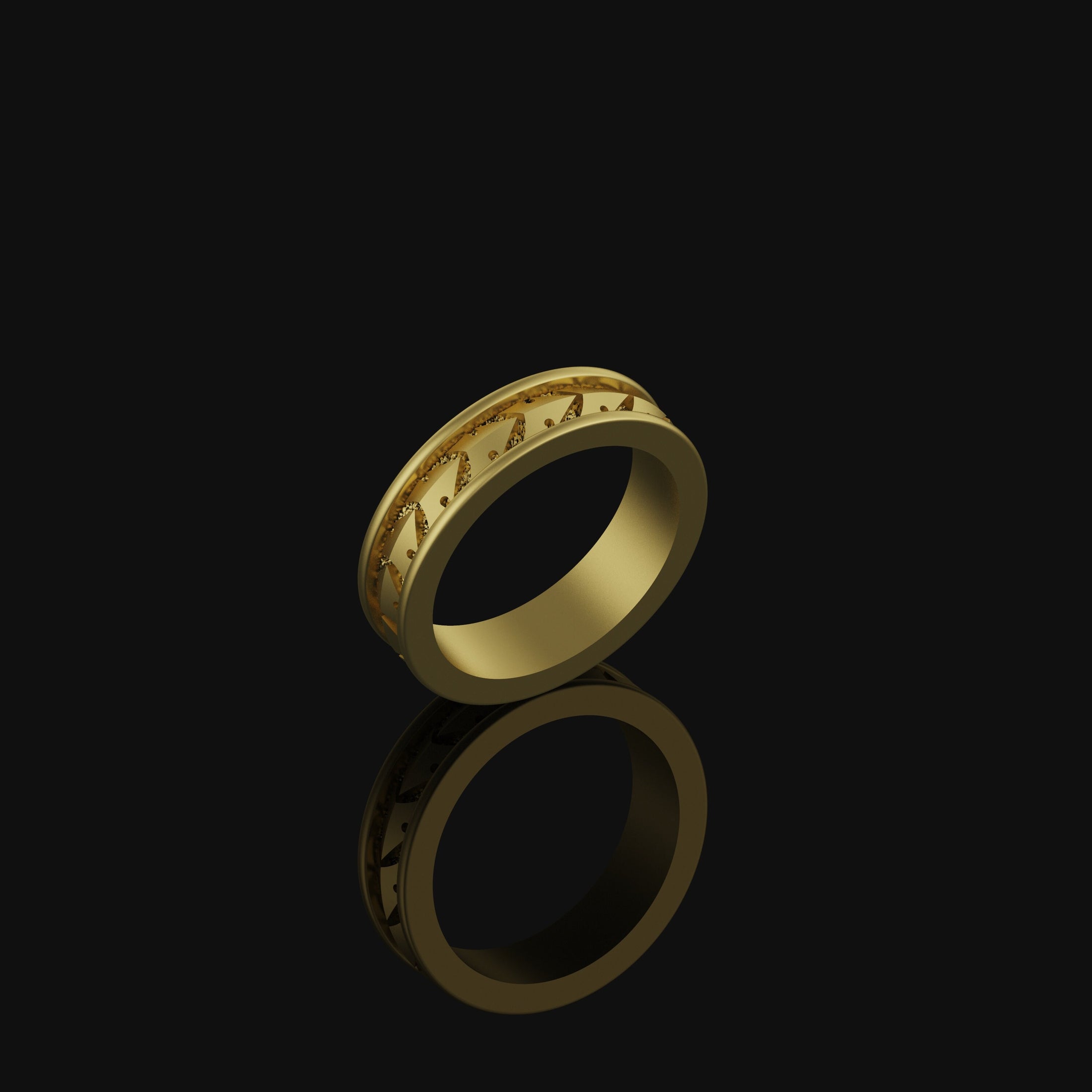 Engravable Silver Arrowhead Band - Customizable Arrow Ring, Personalized Jewelry, Unique Gift for Him/Her Gold Finish