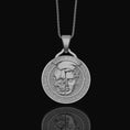 Load image into Gallery viewer, Silver Memento Mori Pendant - Reminder of Mortality Necklace, Philosophical Jewelry, Thoughtful Gift, Birthday Gift
