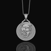 Silver Memento Mori Pendant - Reminder of Mortality Necklace, Philosophical Jewelry, Thoughtful Gift, Birthday Gift