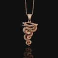 Load image into Gallery viewer, Eden Serpent Necklace - Adam and Eve Snake Pendant, Biblical Forbidden Fruit Jewelry, Spiritual Gift
