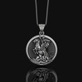 Load image into Gallery viewer, Silver Saint George Necklace - Patron Saint of Soldiers Pendant, Christian Religious Jewelry Gift, Personalized Gift
