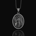 Load image into Gallery viewer, Silver Archangel Gabriel Pendant - Guardian Angel Gabriel Necklace, Christian Spiritual Jewelry Gift, Protection Gift, Personalized
