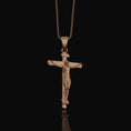 Load image into Gallery viewer, Silver INRI Crucifixion Necklace - Jesus on Cross Pendant, Christian Religious Jewelry, Faith Symbol
