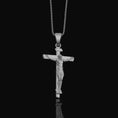 Load image into Gallery viewer, Silver INRI Crucifixion Necklace - Jesus on Cross Pendant, Christian Religious Jewelry, Faith Symbol
