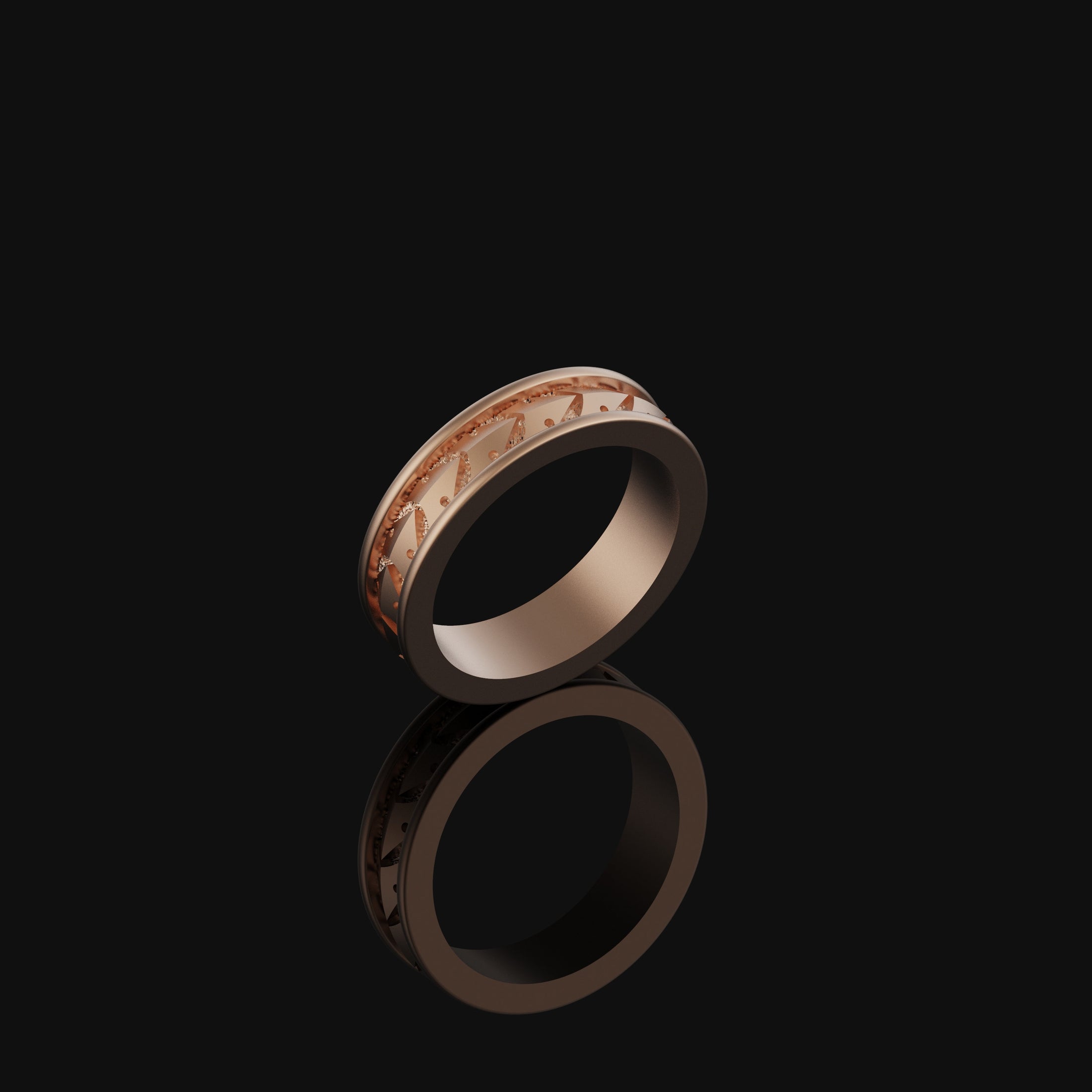 Engravable Silver Arrowhead Band - Customizable Arrow Ring, Personalized Jewelry, Unique Gift for Him/Her Rose Gold Finish