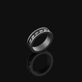 Load image into Gallery viewer, Engravable Silver Arrowhead Band - Customizable Arrow Ring, Personalized Jewelry, Unique Gift for Him/Her Oxidized Finish
