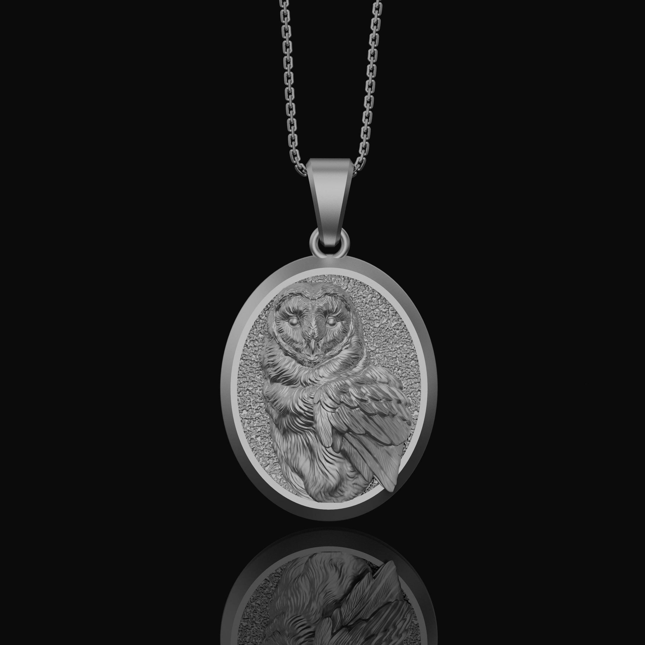 Personalized Silver Owl Pendant - Custom Engraved Owl Necklace, Handcrafted Bird Jewelry, Unique Gift