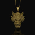Load image into Gallery viewer, Silver Chinese Dragon Head Pendant - Mythical Dragon Charm Necklace, Oriental Symbol Jewelry Gift
