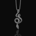 Load image into Gallery viewer, Silver Snake Charm - Serpent Pendant for Necklace or Bracelet, Symbolic Reptile Jewelry, Gift Idea
