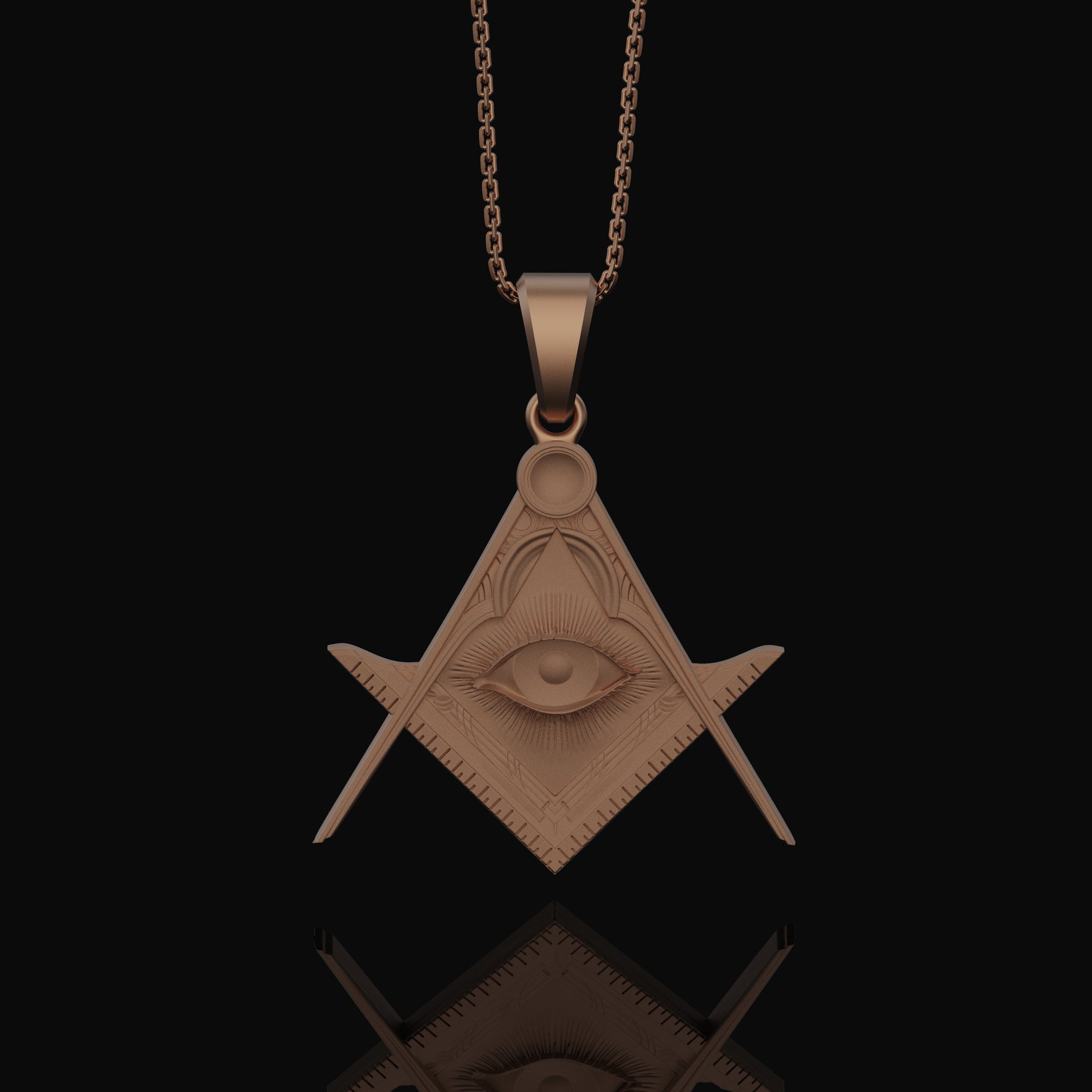 Silver Master Mason Pendant - Freemason Symbol with Eye of Providence, Masonic Necklace, Esoteric Jewelry