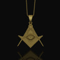 Load image into Gallery viewer, Silver Master Mason Pendant - Freemason Symbol with Eye of Providence, Masonic Necklace, Esoteric Jewelry
