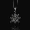 Load image into Gallery viewer, Silver Eye of Providence Charm - Two-Style Pyramid Pendant, Masonic Illuminati Jewelry, Mystical Gift
