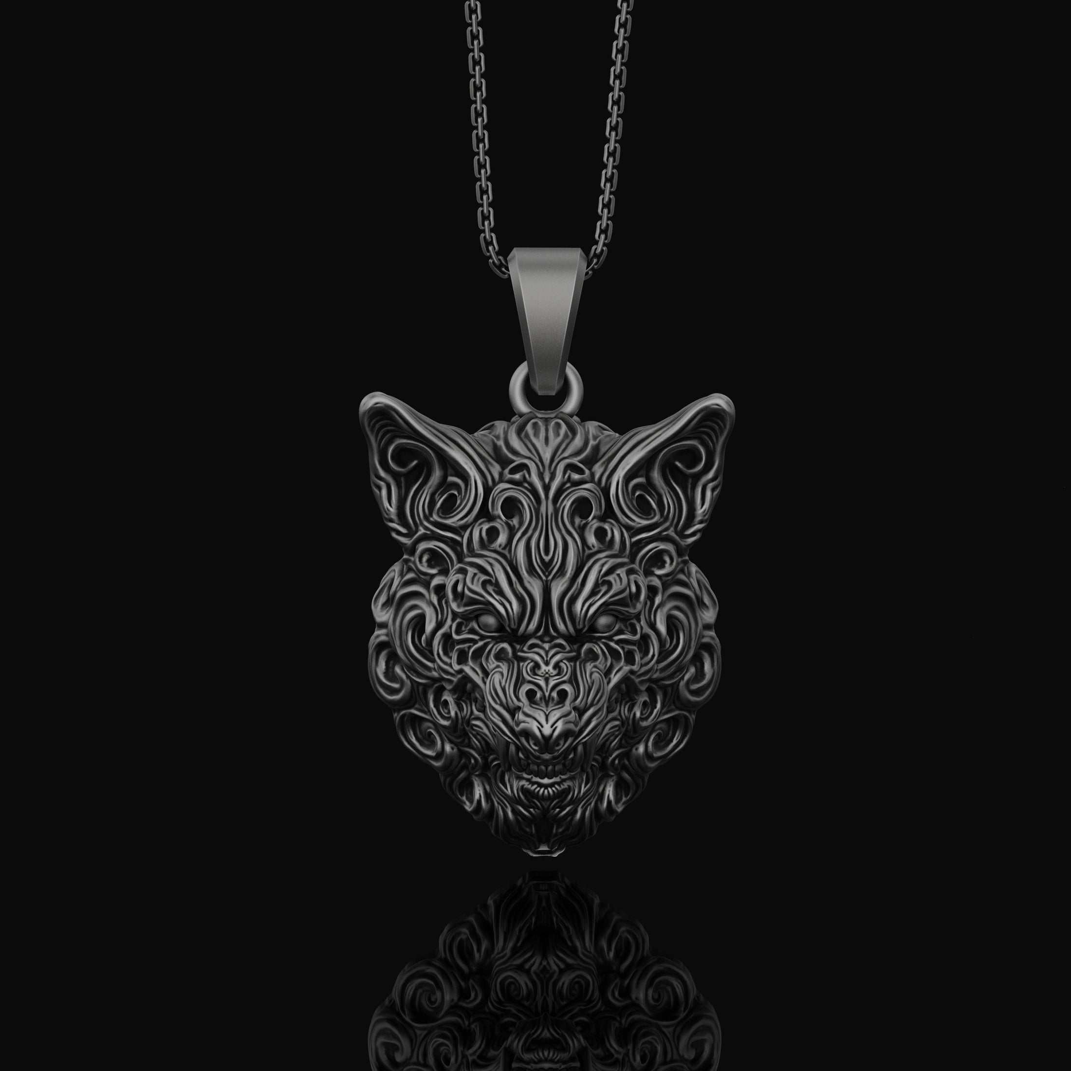 Carved Wolf Head Pendant - Handcrafted Wolf Necklace, Detailed Animal Carving, Nature Inspired Jewelry