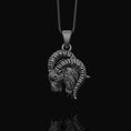 Load image into Gallery viewer, Silver Aries Charm Pendant - Ram Zodiac Necklace, Astrology Jewelry for April Birthday, Aries Gift
