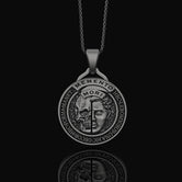 Silver Memento Mori Pendant - Reminder of Mortality Necklace, Philosophical Jewelry, Thoughtful Gift, Birthday Gift