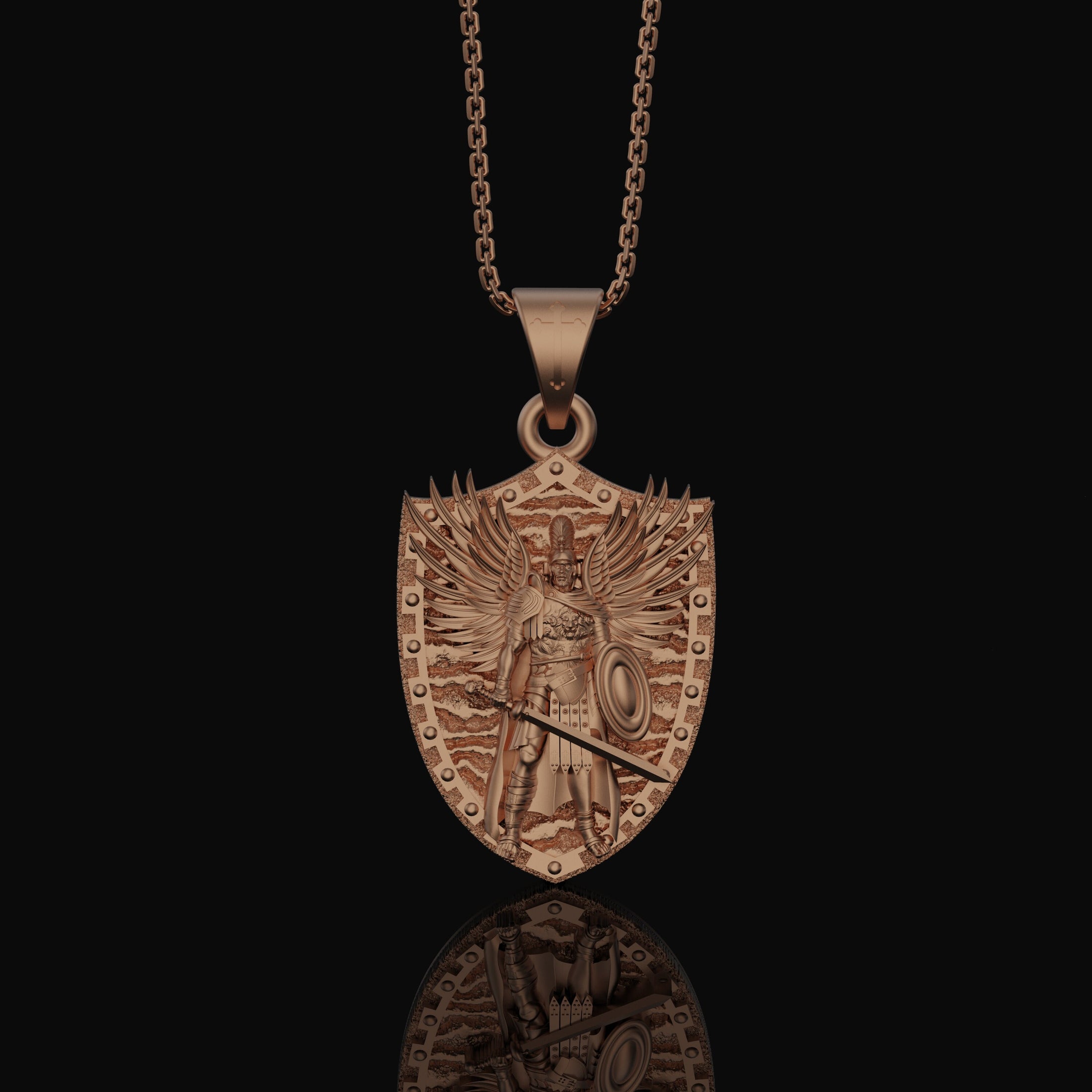 Silver Archangel Michael Pendant - Protector Saint Necklace, Christian Guardian Angel Jewelry, Spiritual Gift