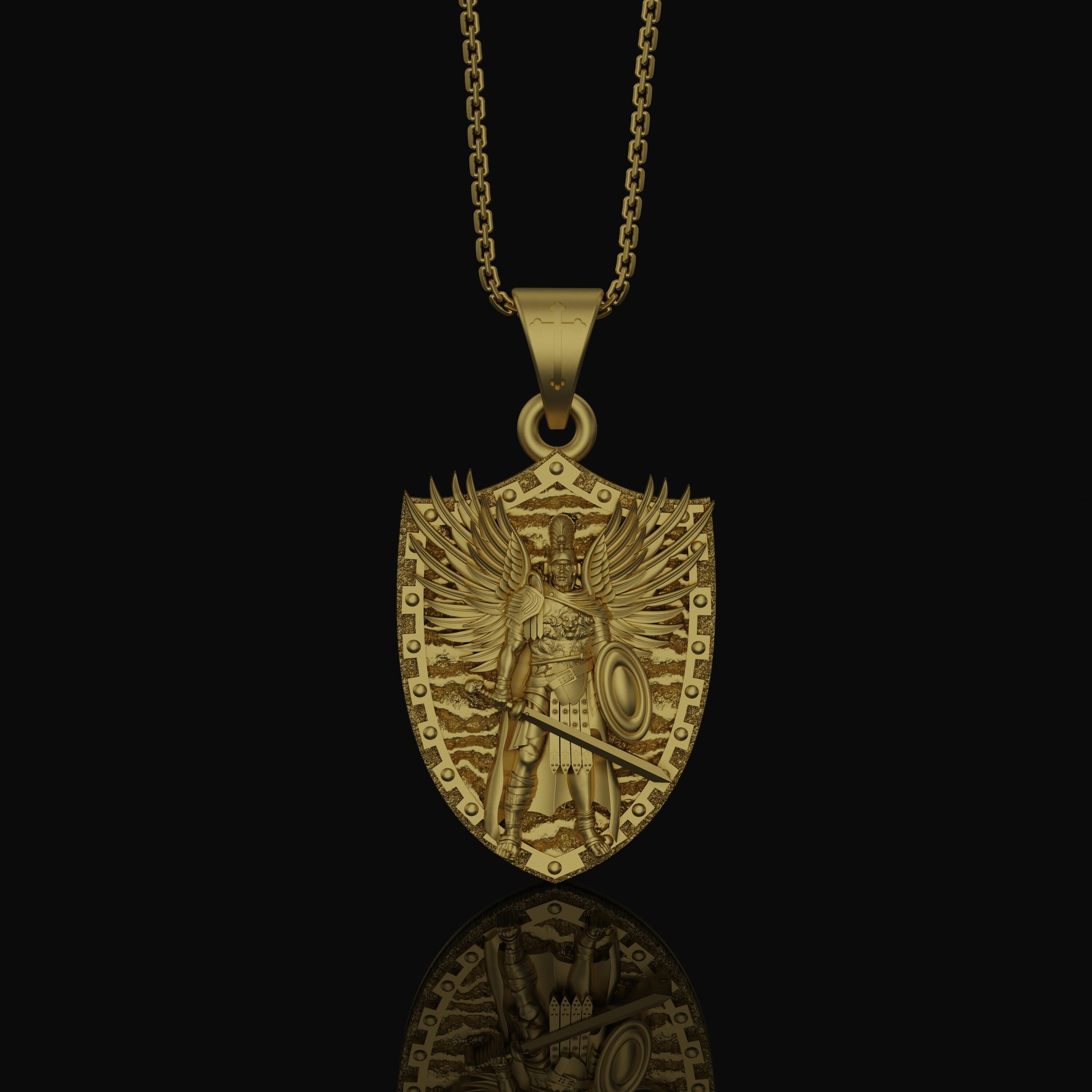 Silver Archangel Michael Pendant - Protector Saint Necklace, Christian Guardian Angel Jewelry, Spiritual Gift