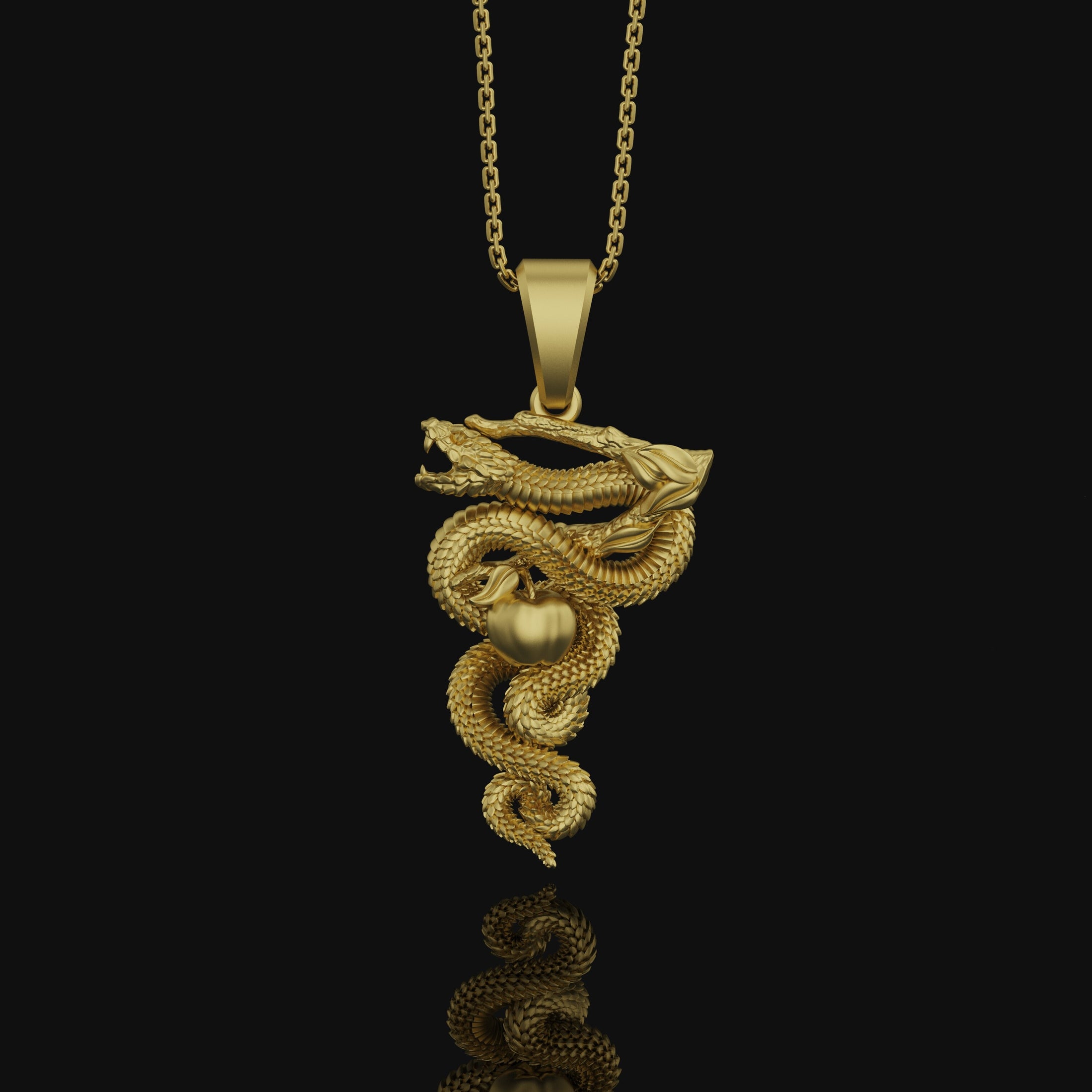 Eden Serpent Necklace - Adam and Eve Snake Pendant, Biblical Forbidden Fruit Jewelry, Spiritual Gift