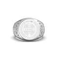 Load image into Gallery viewer, Gold Saint Benedict Ring - Exorcism Medal Ring in Rose, White, Yellow Gold, Protective Christian Jewelry
