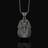 Silver Tutankhamun Pendant - Egyptian King Necklace, Pharaoh Tutankhamun Jewelry, Historical Artifact